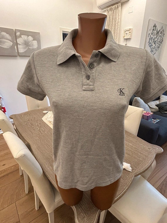 Polo femme gris Calvin Klein Taille L IT 44 Etsy France