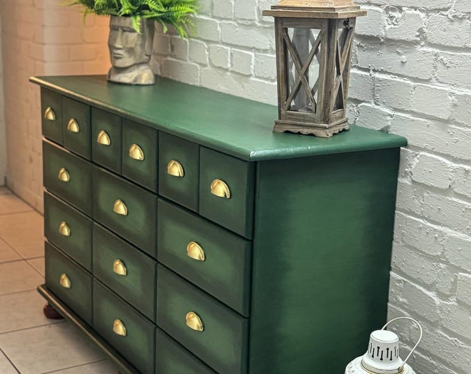 Featured listing image: Chest of drawers, green, handmade, extraordinary, shabby chic, vintage