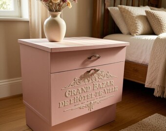 Upcycled bedside table in French vintage style
