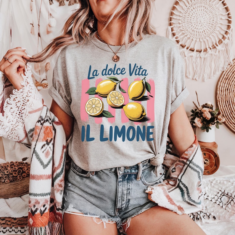 La Dolce Vita Il Limone Shirt- Italian Lemon Sweet Life Graphic Tee ...