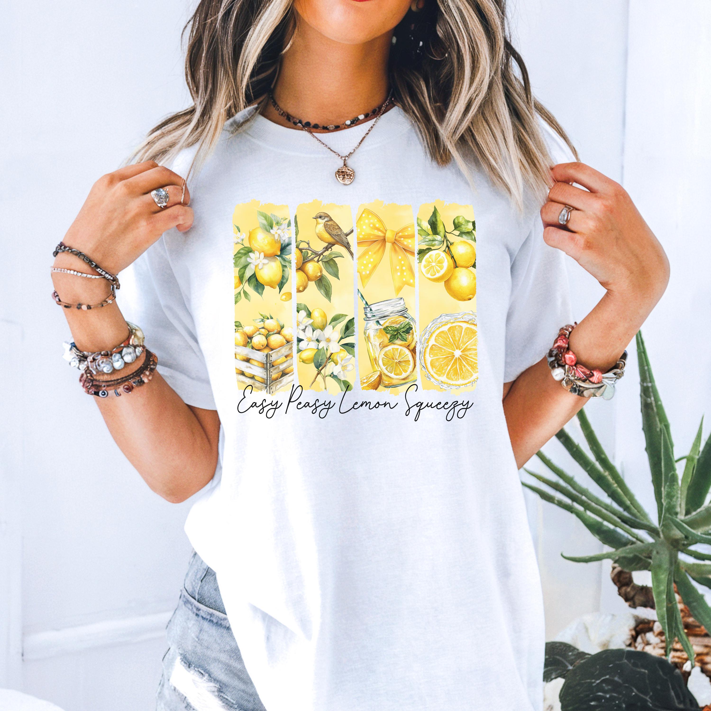 イエローレモン ユニセックスTシャツ：イージーピージーレモン スク