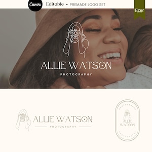 Editable Camera Logo Design | DIY Canva Modern Boho Logo | Elegant Photography Logo | Camera Photography Logo | Photographer Logo Template