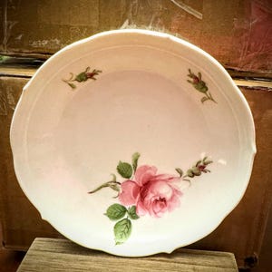 Meissan pink rose porcelain saucer