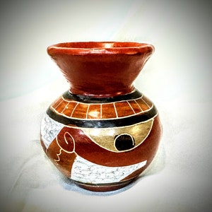 Vintagevas - Mexiko Inka Azteker Tolavera Fish Eye Terrakotta Keramik