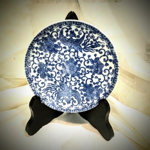 Vintage Maruta Japanese Phoenix decorative saucer bread and butter dish - Occupied Japan