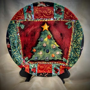 De kersttijd is nabij.  Vintage Fabulous Home Holiday decoratieve kerstdinerborden jaren 90 - set van 4