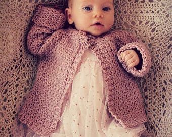 CROCHET PATTERN Faux Cable Baby Cardigan - Sizes 0-18 Months - PDF Download