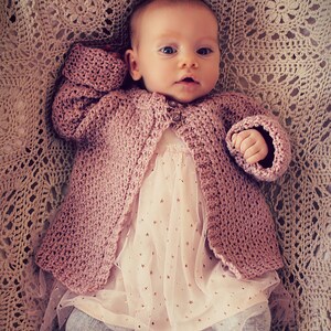 CROCHET PATTERN Faux Cable Baby Cardigan - Sizes 0-18 Months - PDF Download