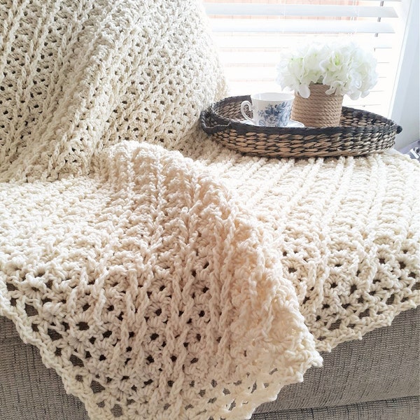 CROCHET PATTERN C2C Jacob's Ladder Afghan or Scarf - Make to Any Size - PDF Download
