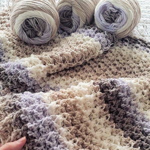 CROCHET PATTERN Squish Factor Afghan - Make to Any Size Blanket or Scarf - PDF Download