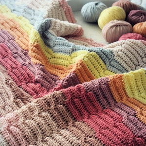 CROCHET PATTERN Yarn Strata Afghan Make to Any Size PDF Download image 2