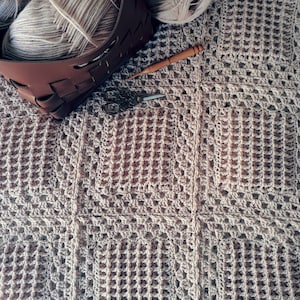 CROCHET PATTERN Waffle Granny Afghan - Make to Any Size - PDF Download