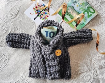 CROCHET PATTERN Cute Cardi Card Holder - Money Gift Cozy - PDF Download