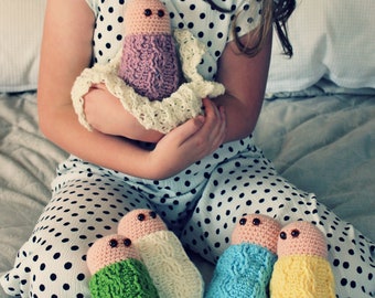 CROCHET PATTERN Cable Babies - 7" Tall Amigurumi Toy - PDF Download