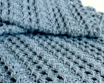 CROCHET PATTERN Silver Linings Throw - Make to Any Size - PDF Download