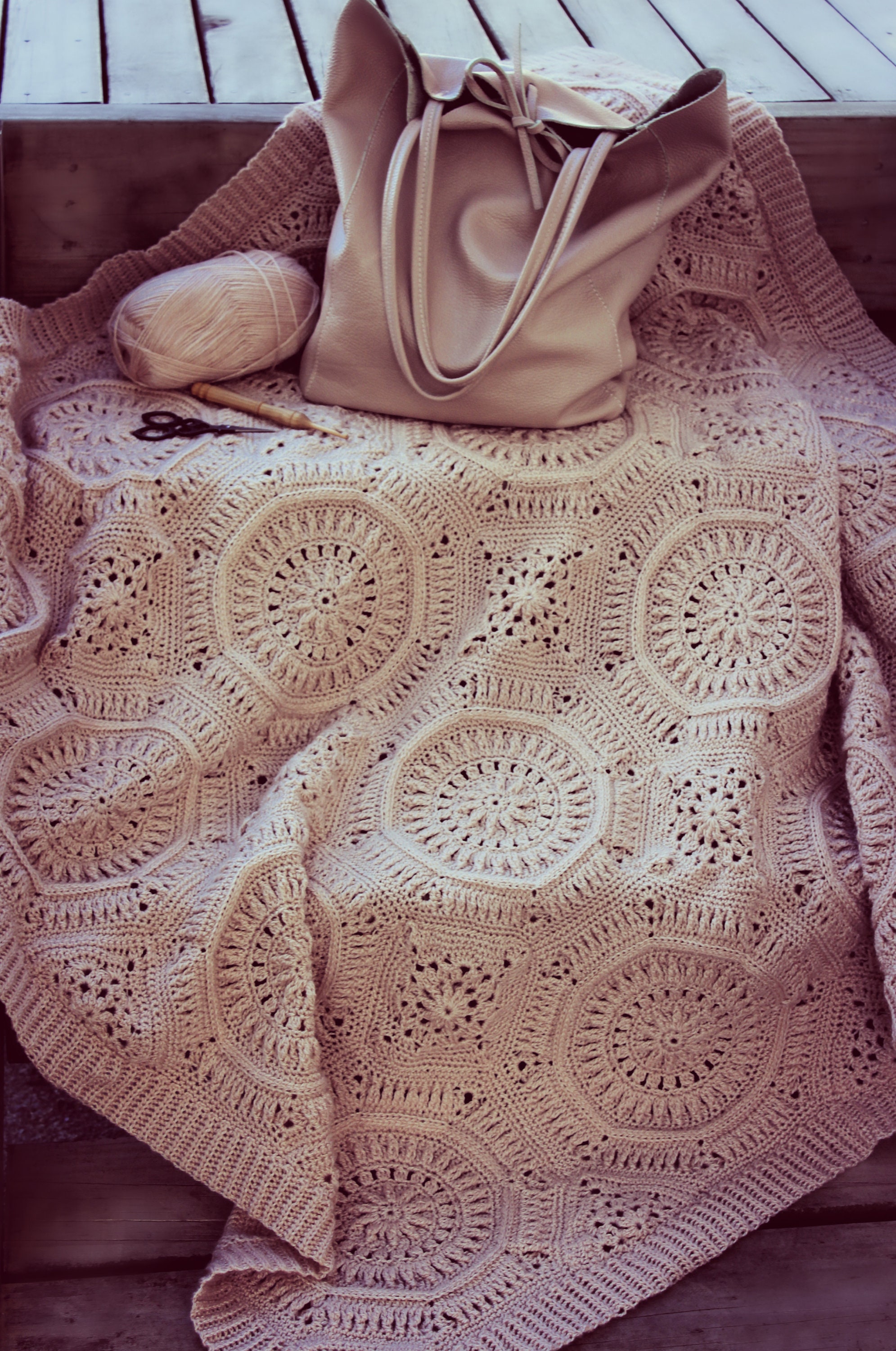 CROCHET PATTERN Fairest Wheel Blanket - Make to Any Size - PDF Download