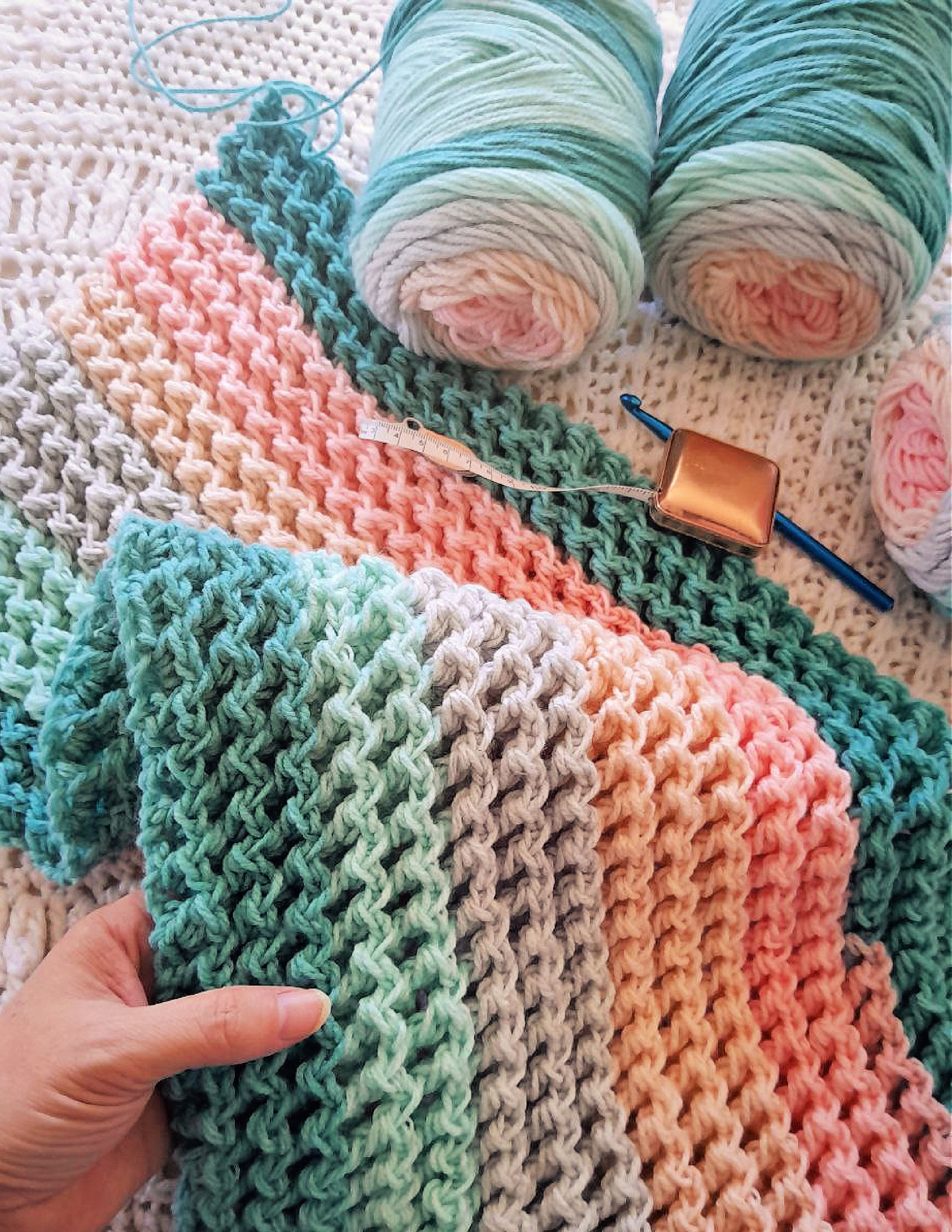 CROCHET PATTERN Zigzag Waffle Blanket 2 Styles Make a Throw of Any Size PDF Download Etsy Canada