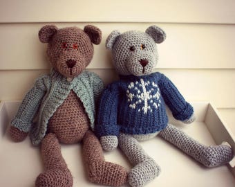 CROCHET PATTERN Dressed Up Bears - 19" Teddy Bears and Outfits - PDF Download