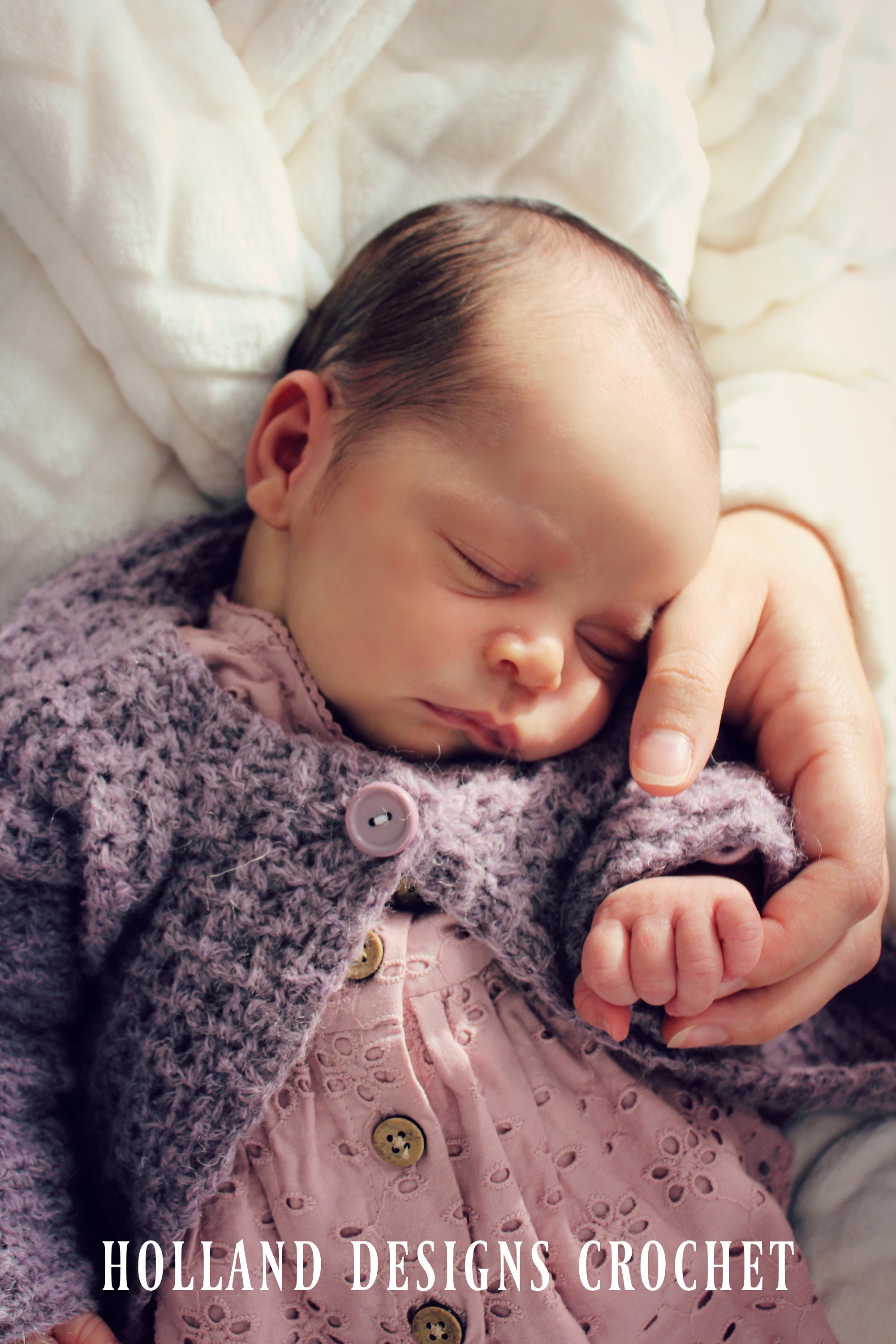 CROCHET PATTERN Petite Waffle Baby Cardigan - Sizes 0-18 Months - PDF Download