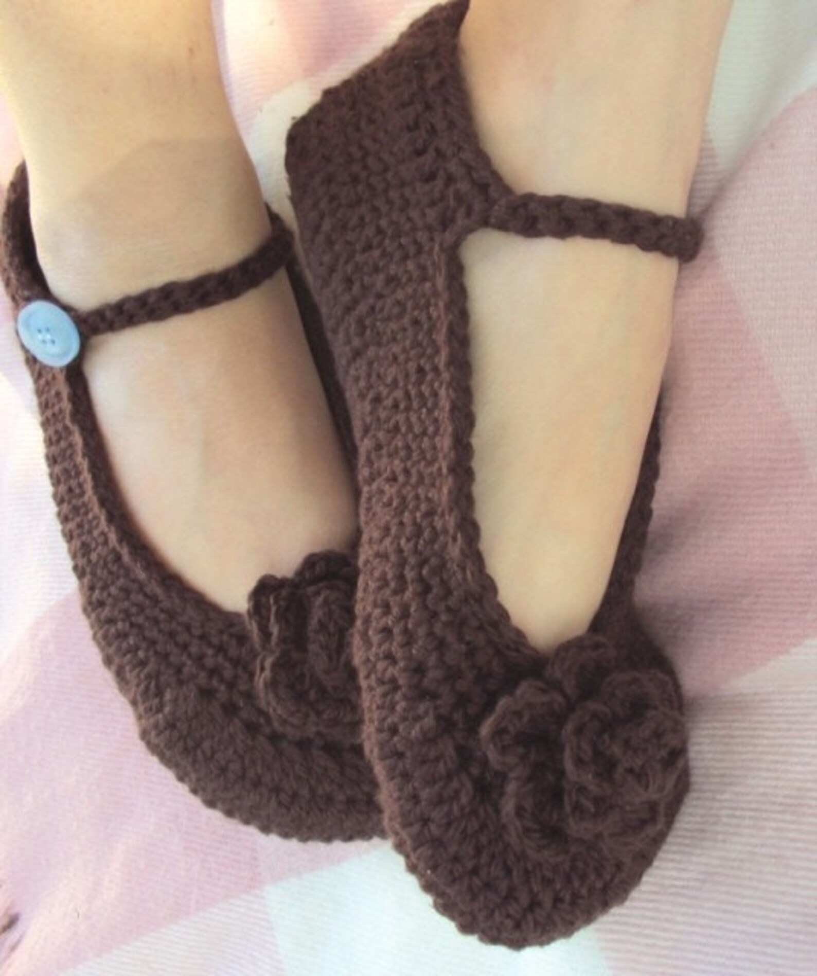 download now - crochet pattern ladies rose garden ballet flats slippers- pattern pdf