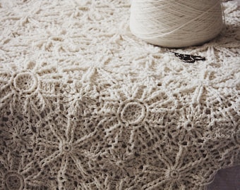 CROCHET PATTERN Blanket of Snow Afghan - Make to Any Size - PDF Download