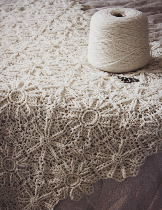 CROCHET PATTERN Blanket of Snow Afghan - Make to Any Size - PDF Download