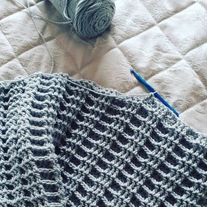 CROCHET PATTERN Reversible Treble Waffle Stitch Blanket - PDF Download