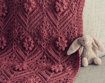 CROCHET PATTERN La Vie En Rose Afghan - Make to Any Size - PDF Download