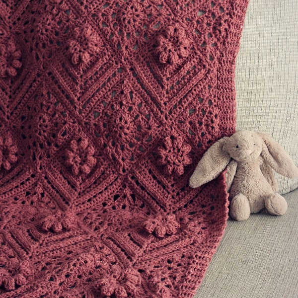 CROCHET PATTERN La Vie En Rose Afghan - Make to Any Size - PDF Download