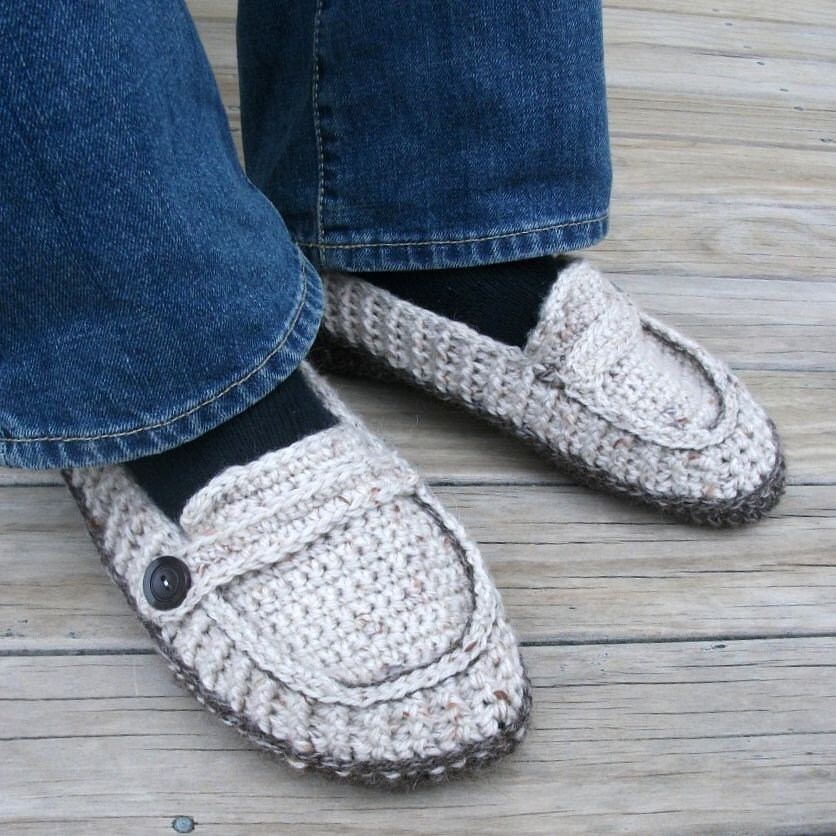 Download Now CROCHET PATTERN Modern Mens Loafers / Slippers Etsy