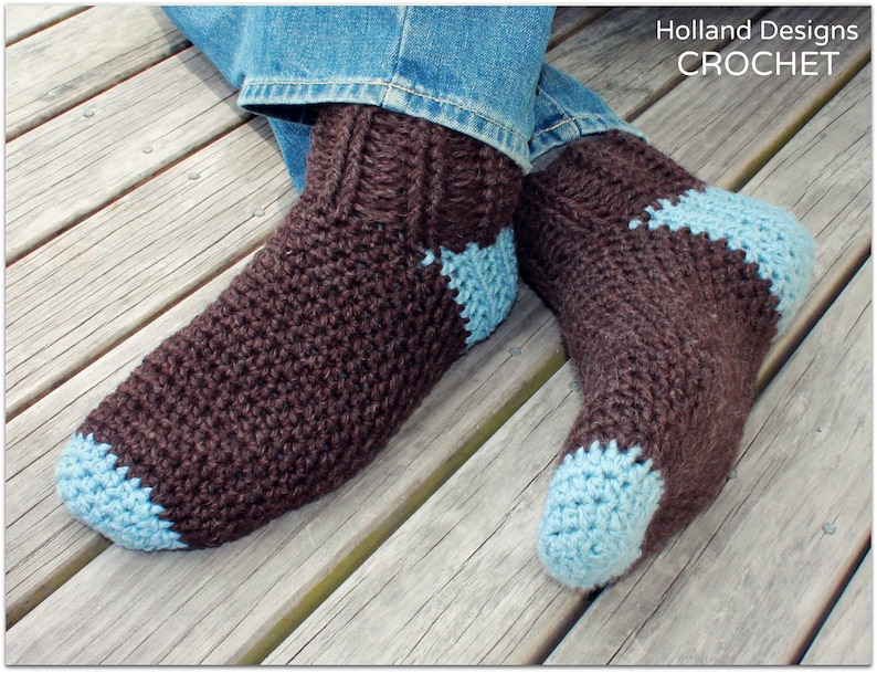 CROCHET PATTERN Man Socks Includes Men's Sizes 6-15 PDF Download image 1