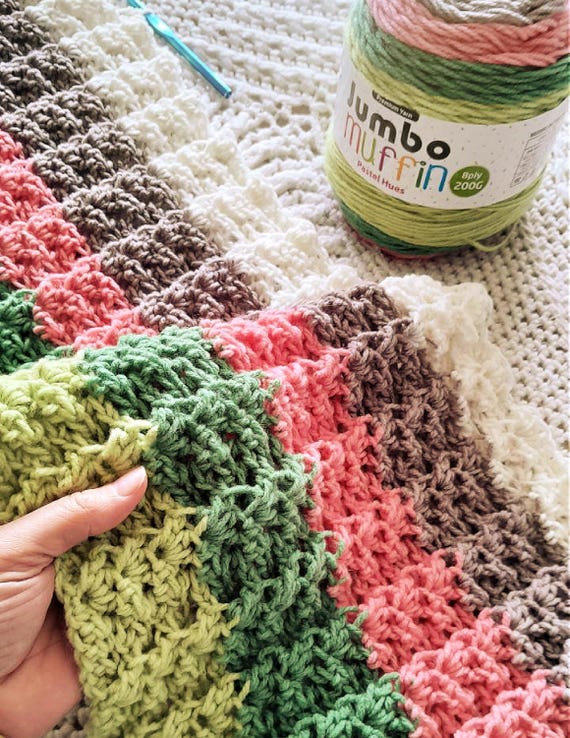 CROCHET PATTERN Stitch Garden Throw Make a Blanket of Any Size