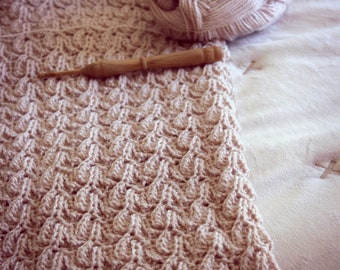 CROCHET PATTERN Twisted Cabled Rib Stitch - Make a Blanket or Scarf of Any Size - PDF Download