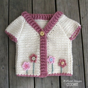 CROCHET PATTERN Flower Garden Cardigan - Baby to 5 Years - PDF Download