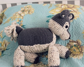 CROCHET PATTERN Wolf Friend Amigurumi - 14" long x 12" tall - PDF Download