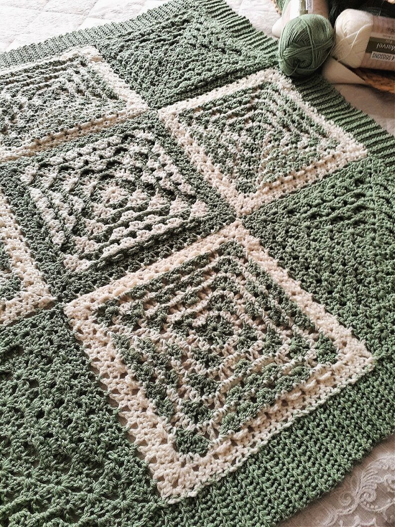 CROCHET PATTERN Modern Jacob's Ladder Afghan Join as You Etsy