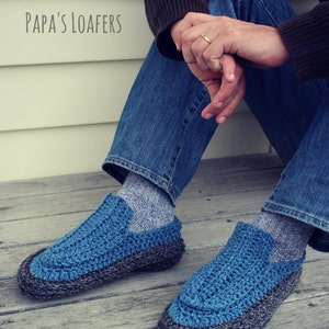 CROCHET PATTERN Papa's Loafers - Men's Sizes 6-15 - PDF Download