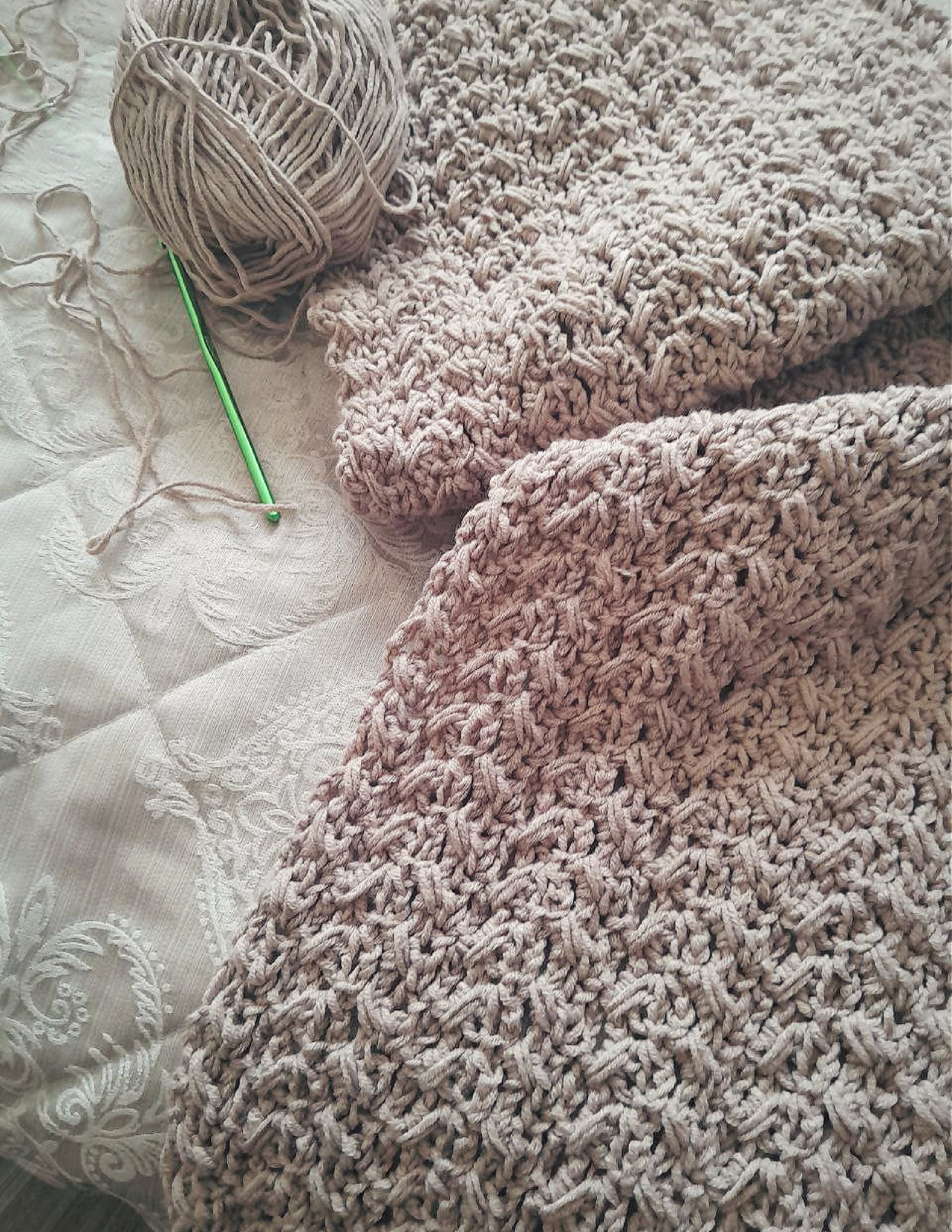 CROCHET PATTERN Queenstown Throw - Make a Blanket of Any Size - PDF Download