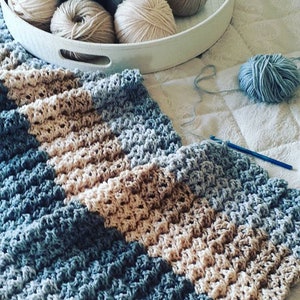 CROCHET PATTERN Sand of the Sea Throw - Make to Any Size - PDF Download