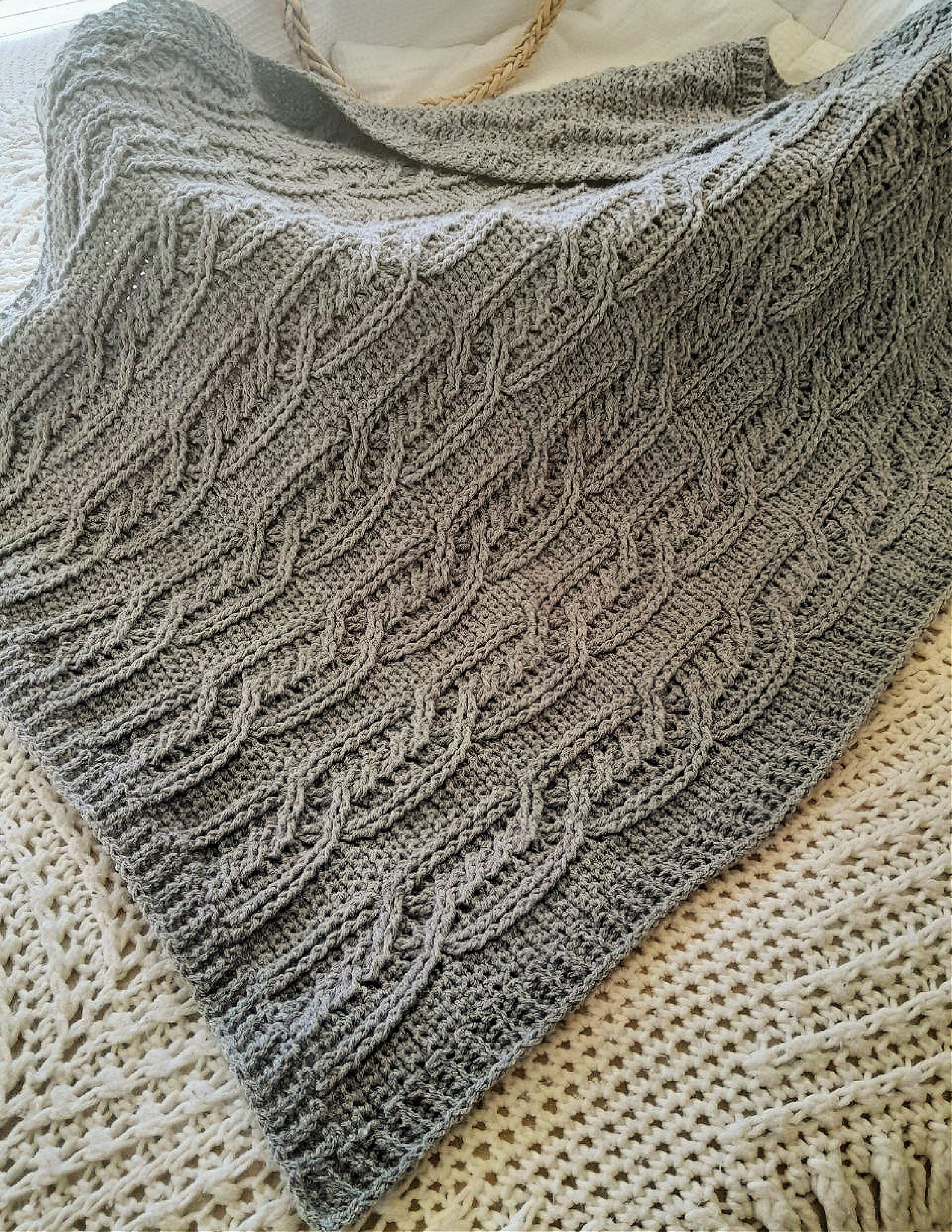 CROCHET PATTERN Rope Chain Cable Blanket - Make to Any Size - PDF ...