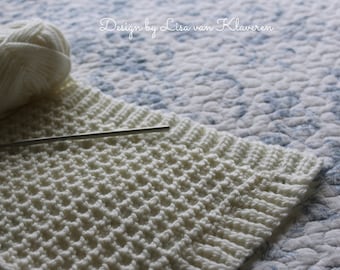 CROCHET PATTERN Waffle Blanket - Make to Any Size - PDF Download