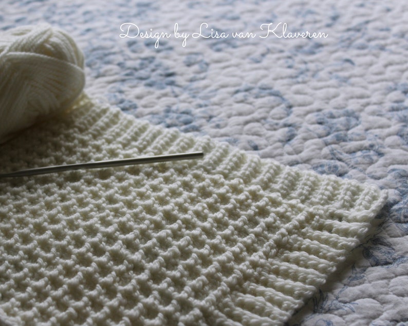 CROCHET PATTERN Waffle Blanket Make to Any Size PDF Download image 1