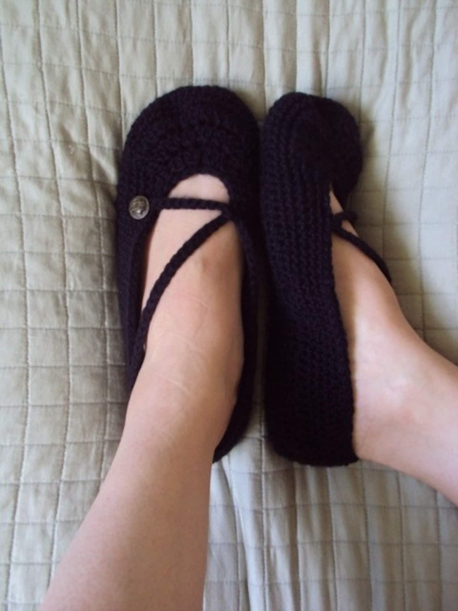 download now - crochet pattern ladies cross-strap ballet flats slippers- pattern pdf