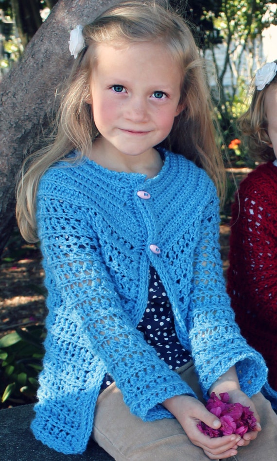 CROCHET PATTERN Romantic Girl s Cardigan Sizes 1 8 Years PDF Download Etsy Canada