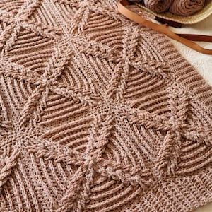 CROCHET PATTERN Dutch Braid Motif Afghan - 9.5" Squares - Make any Size Blanket or Throw - PDF Download