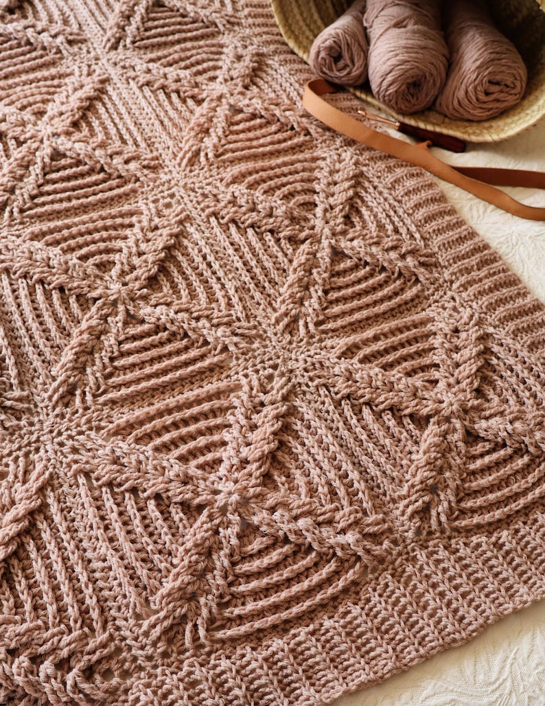 CROCHET PATTERN Dutch Braid Motif Afghan - 9.5