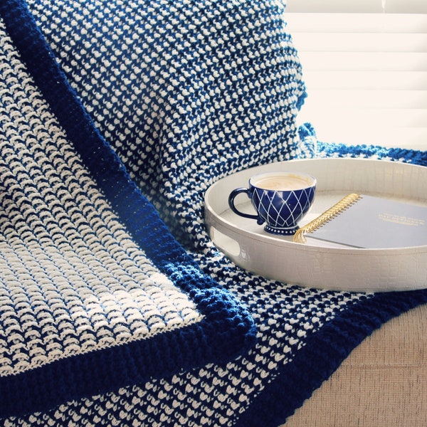 CROCHET PATTERN Nordic Throw - Make to Any Size - PDF Download