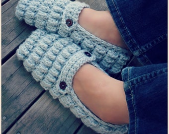 CROCHET PATTERN Luxe Loafers - Ladies Sizes - PDF Download