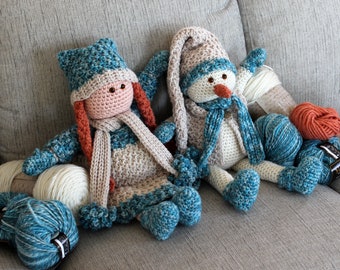 CROCHET PATTERN Do You Wanna Crochet a Snowman? - Amigurumi Snowman and Doll - PDF Download