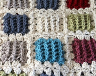 CROCHET PATTERN Treasure Blanket - Make to Any Size - PDF Download